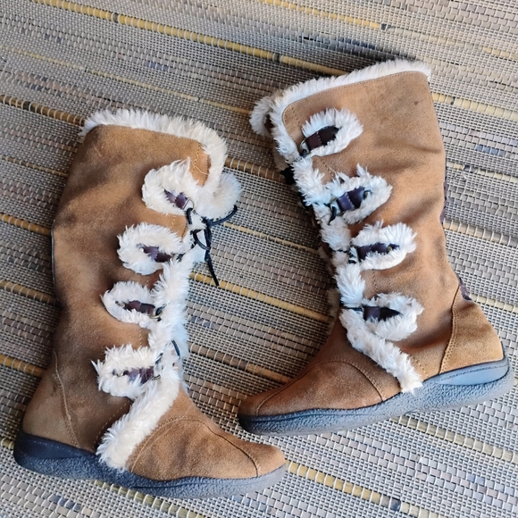Ruff Hewn Women's Lace Up Fur Trim Boots - Picture 7 of 14